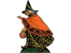 Vintage Halloween Witch Stand-Up Party Decoration Cutout Cardboard Prop Haunted