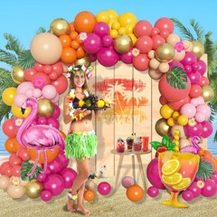 178Pcs Tropical Balloons Arch Garland Kit, Luau Tropical Party Decorations wi…