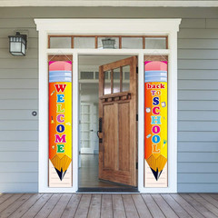 Welcome Back to School Party Decorations Porch Sign Hanging Backdrop Banner 2025
