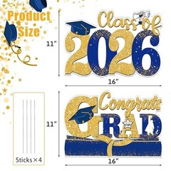 Graduation Decorations Class of 2026, Large Size Graduation Yard Signs,