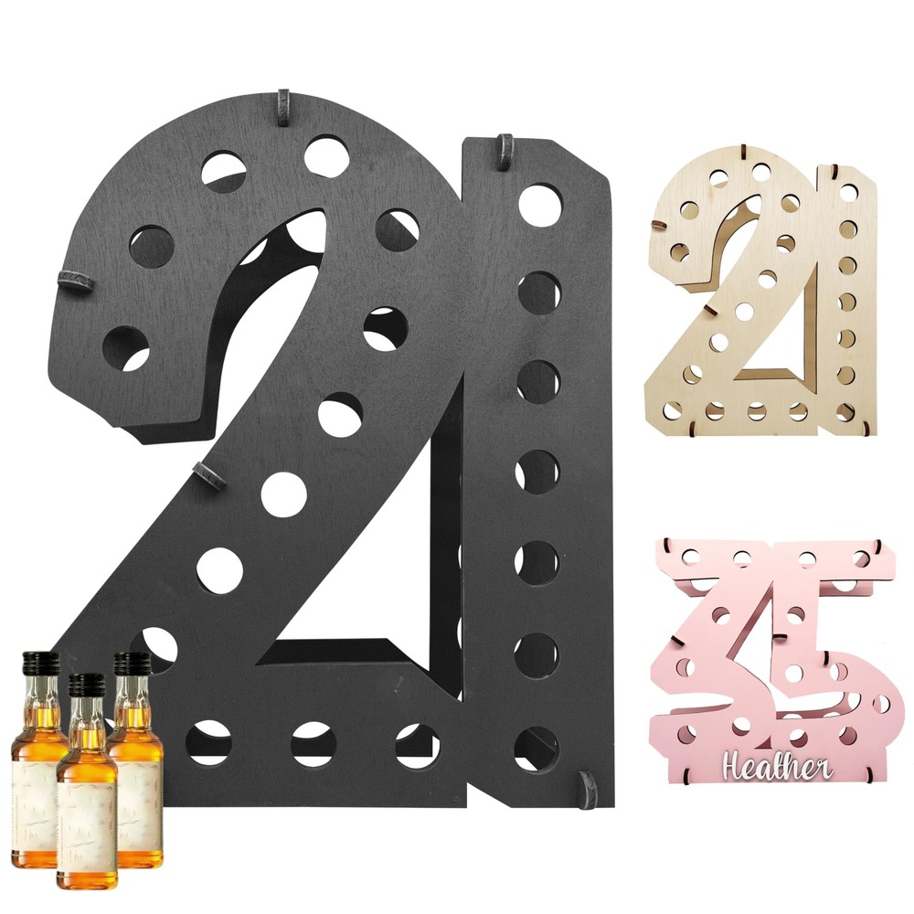 Mini Liquor Bottle Display Shelf | 21st Birthday Decorations For Him Or Her | 21