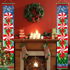 Christmas Decorations Peppermint Candy Snowflakes Door Banner Xmas Gift 12″x71″