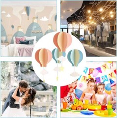 Hot Air Balloon Garland Decorations – 8 Pack Large 8 Count (Pack of 1), Blue