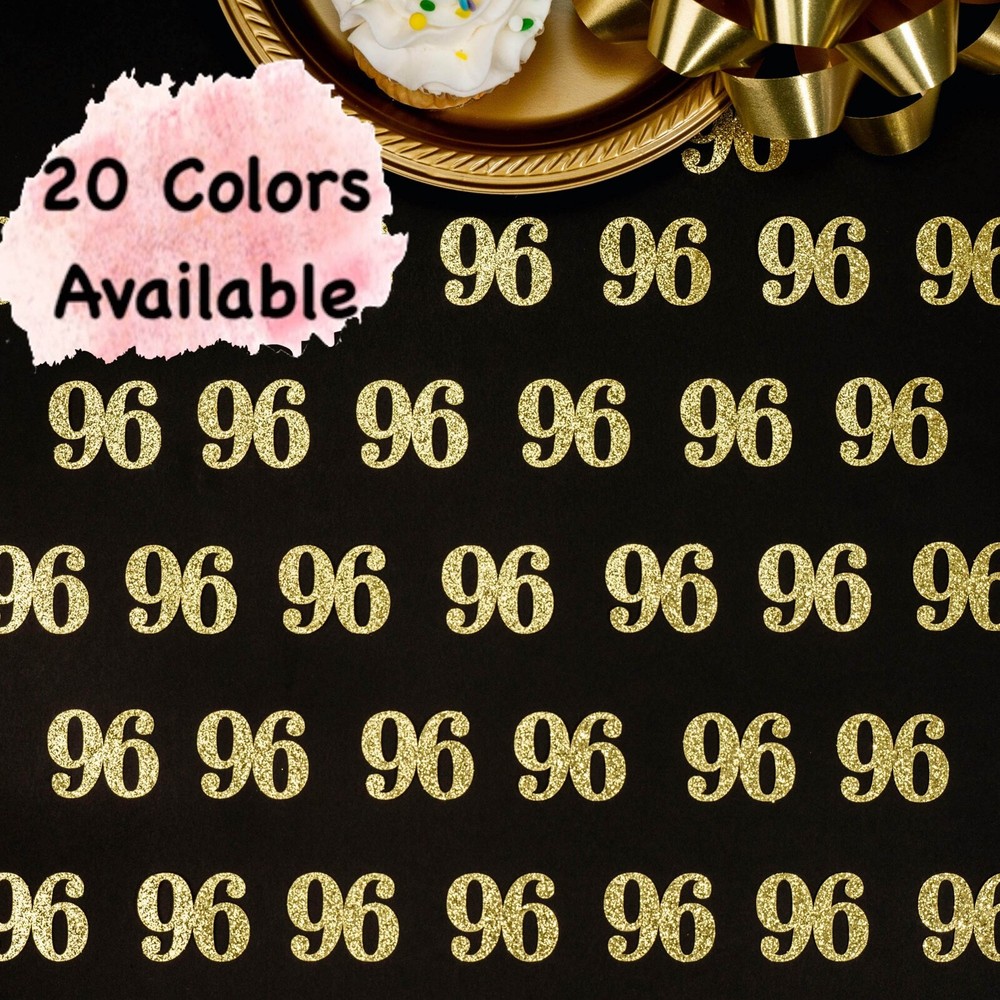 96th Birthday Decorations Glitter Confetti Age Number Party Favors (SET of 50)