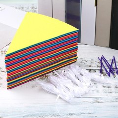 Outus 6 Pack 72 Flags/8.2 Ft Rainbow Pennant Banner Multicolor Bunting String