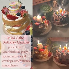 Happy Birthday Candle For Cake White Shape Mini Birthday Topper Decor 2 PCS