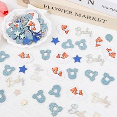 Bear Baby Shower Decorations 200 Pcs Baby Shower Confetti Blue Birthday Set