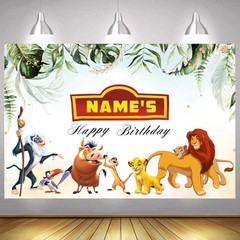 Personalised Lion King Backdrop Happy Birthday Party Photo Background Banner