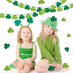 St Patricks Day Decorations 5 Pack Shamrock Clover Felt Banner Garland