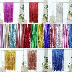 2M FOIL FRINGE TINSEL BACKDROP CURTAIN DOOR SHIMMER WEDDING BIRTHDAY PARTY DECOR