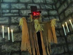 Halloween Animated Lifesize Scarecrow Light Up Eyes & Scary Sounds Prop Decor