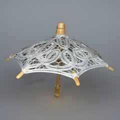WHITE Battenburg Lace Parasol 8″ inch Diameter Small Table Decor#0