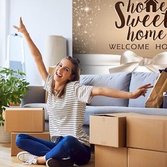 Decoracion De Pancarta De Fondo Home Sweet Home Con Purpurina Dorada – Bienv…