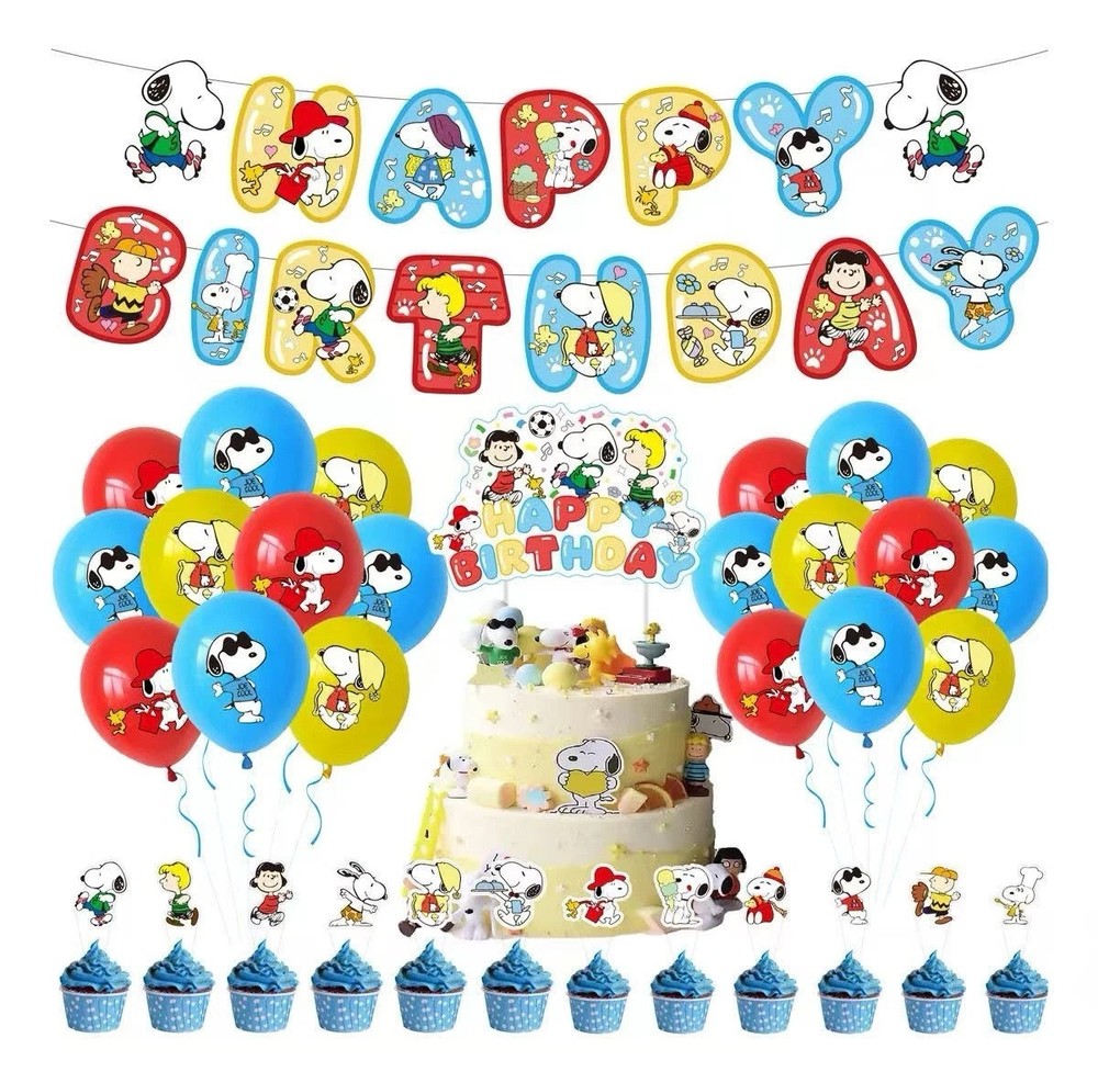 Peanuts Snoopy Birthday Party Supplies ,Snoopy Theme Birthday Party Decorate Set