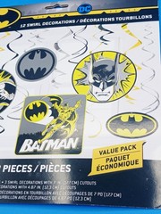 Batman Birthday Party Decorations Danglers Classic DC Comics Logo Pack of 12..