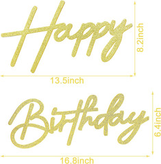 Happy Birthday Sign for Backdrop – Glitter Felt Happy Birthday Letter Sign for B