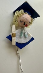 LOT Vintage GRADUATION Spun Cotton Head Boy Girl Chenille Picks/Stems