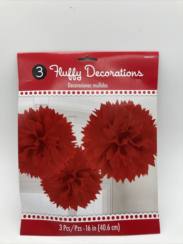 Large Pom Pom Party Decorations Holiday Baby Bridal Shower Birthday Supplies Red
