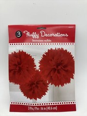 Large Pom Pom Party Decorations Holiday Baby Bridal Shower Birthday Supplies Red
