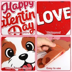 Happy Valentine’s Day Window Clings 6 Sheets, Red Pink Large Size, Multicolor
