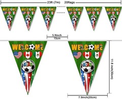 2026 Soccer Tournament String Flags – 20 Triangular Banners, Durable & Reusable
