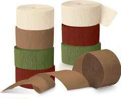 Christmas Decorations, 8 Rolls Green Red Brown Crepe Paper Party Streamers for X