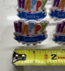 Happy Birthday Rings 32 Cupcake Toppers Featuring Multi-Colored Balloons Part…