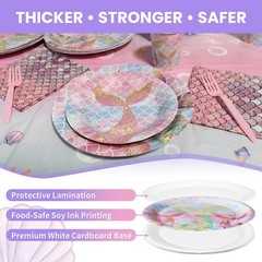 146pcs Meimaid Birthday Decorations Tableware Set, Baby Shower Decorations