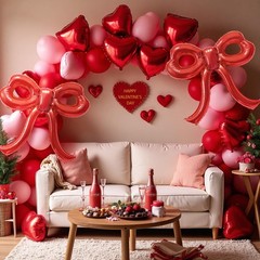 4 Pcs Red Bow Balloons Bow Party Decorations for Girl Women Red Bow Birthday …