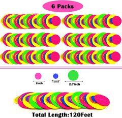 120Feet UV round Dot Paper Neon Garland Neon Streamers Decorations UV Reactive B