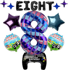 40 Inch Pixel Gamer Video Game Number 9 Balloon, Level up Block Style 9Th Birthd