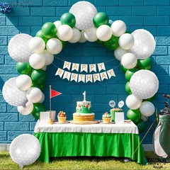 KatchOn White Foil Golf Balloons – 18 Inch | Golf Ball Balloons for Hole in O…