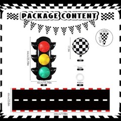 Race Car Birthday Party Decorations with Traffic Light Balloons,Automobile Pa…