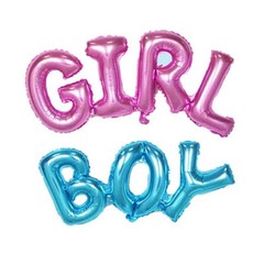 2 pcs BOY GIRL Letter Balloons, 40″*14″inch -piece Alphabet Baby Foil Balloon…