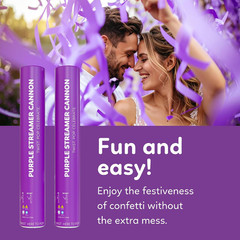 2 Pack Streamer Cannon Confetti Poppers | Biodegradable Purple Confetti | | Lau