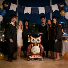 Class of 2026 Graduation Balloon, Large Size Standing Owl Foil Balloon, Self Sta