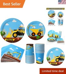 Ultimate 97-Piece Construction Birthday Party Set – Serves 24 Kids’ Guests
