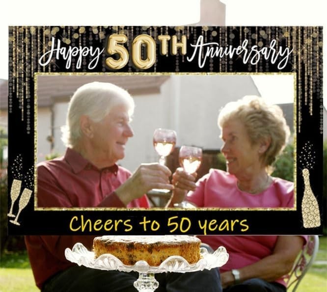 LaVenty 50th Golden Wedding Anniversary Party Photo Booth Props & Decoration