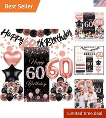 Versatile 60th Birthday Decorations – Rose Gold & Black Theme for Celebrations