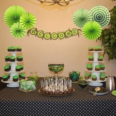 Assorted Sizes – 6 Pcs Hanging Paper Fans for Graduation & Holiday Parties
