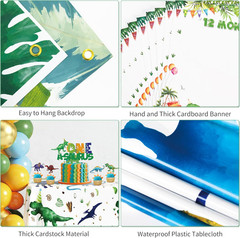 One a Saurus Birthday Decorations 105Pcs Dinosaur 1St Birthday Party Supplies fo