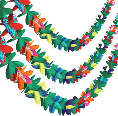 3 Pack Tropical Paper Flower Garland Luau Party Decorations, 30FT Tissue Flower