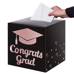 Rose Gold Foldable Cardboard Grad Money Box