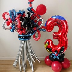 40 Inch Spider Number Balloons Red, Classic Digits 0 to 9, Foil Party Decor