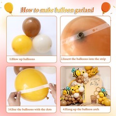 Bee Balloon Garland Arch Kit with Bumble Bee Foil Balloons, Mustard Yellow Sa…