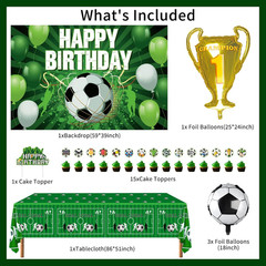 122PCS Soccer Birthday Party Decorations Set for Boys, Includes Banner, Balloons