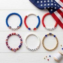 Express Your American Pride with Comfortable Red, White & Blue Beaded Bracelets