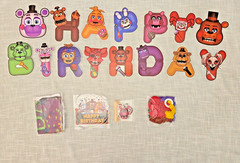 FNAF Five Nights At Freddy Birthday Decor Banner Tableware Toppers US Seller!