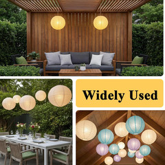 2Pcs round White Paper Lantern Lampshade, 12″X12» Chinese Japanese round Hangin