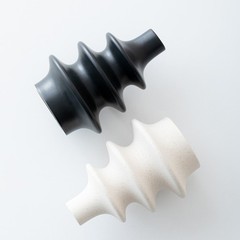 Modern Spiral Ceramic Vase – Minimalist Black White Floral Vessel for Home Decor